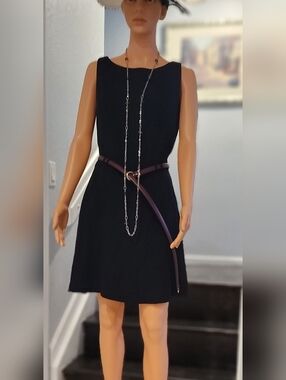 Ann Taylor Black Sleeveless A-Line Dress